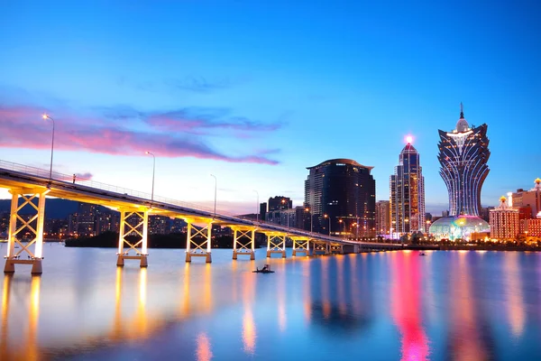 澳门城市景观桥梁和摩天大楼澳门，亚洲的. — 图库照片