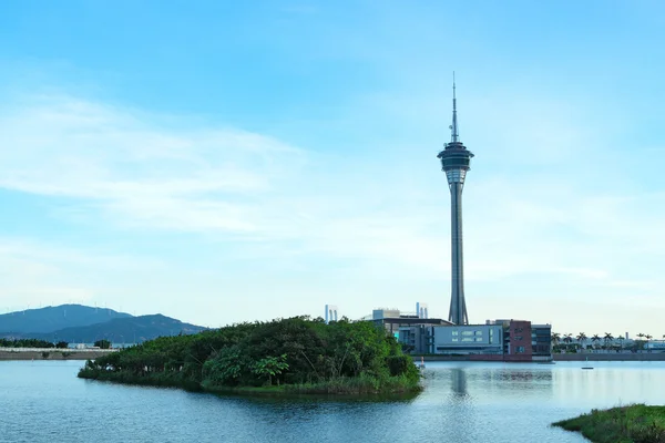Paisaje urbano de Macao con famosa torre itinerante — Foto de Stock