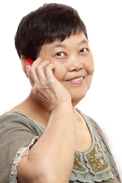 Senior Woman Talking On Mobile Phone — Stock Photo, Image