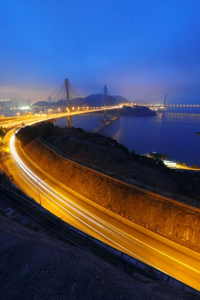 Ting kau Köprüsü'nde Günbatımı — Stok fotoğraf