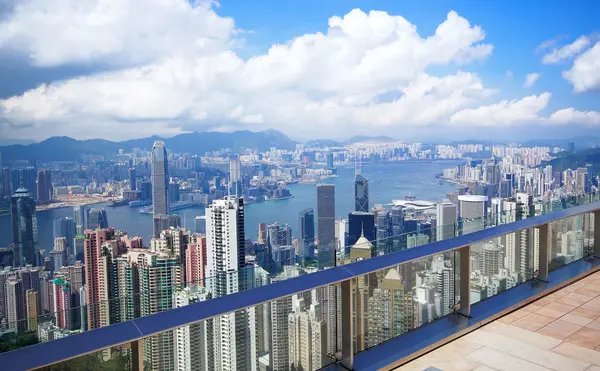 Hong kong skyline från victoria peak — Stockfoto