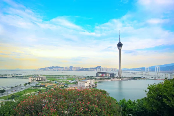 Panoráma města Macau most a mrakodrap Macaa, Asie. — Stock fotografie
