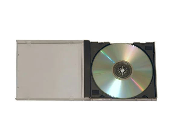 CD-ROM ve izole plastik kasa — Stok fotoğraf
