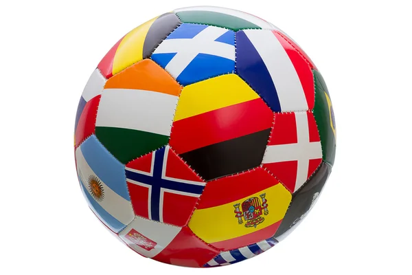 Fußball mit Nationalflaggen — Stockfoto