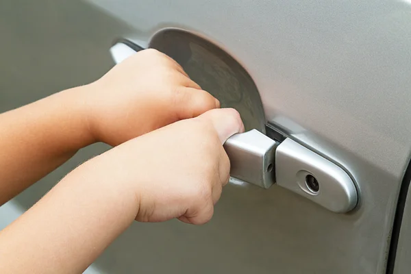 stock image Car handle and a child