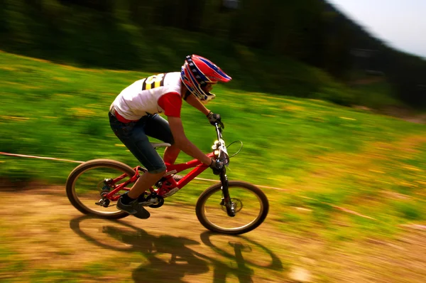 Extreme mountain bike competition — Stock Photo, Image