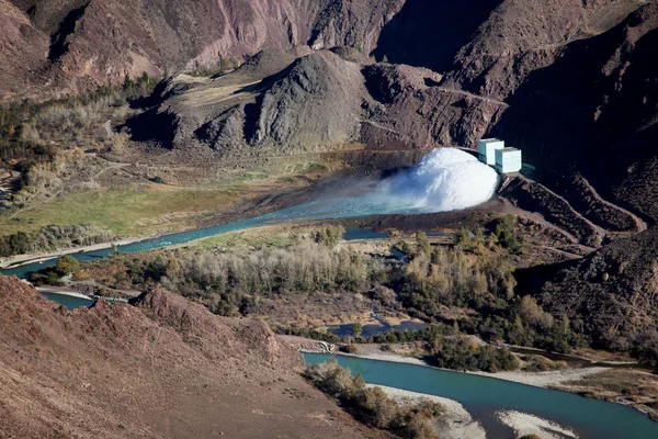 Dam on a mountain river Chilik, Kazakhstan — Stock Photo, Image