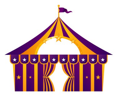 Purple circus tent isolated on white clipart