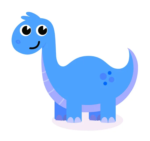 Симпатичный синий динозавр, изолированный на белом — стоковый вектор