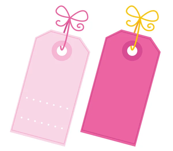 白で隔離されるバレンタイン空白のピンク色のタグ セット — ストックベクタ