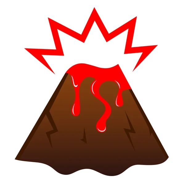 Vulcano eruttante con lava — Vettoriale Stock