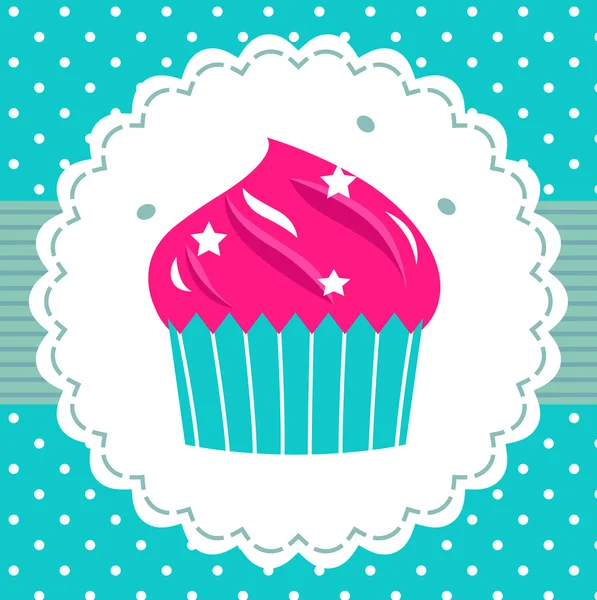 Plantilla de cupcake de fiesta retro — Vector de stock