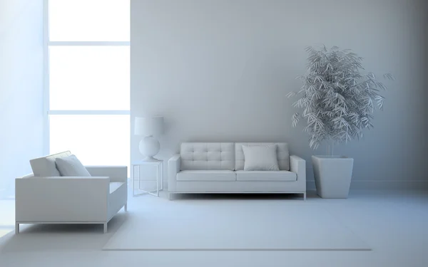 View on the interior in white — Stock Photo, Image