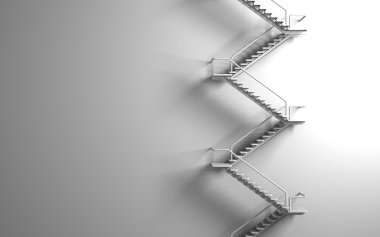 Stairway on the gray wall clipart