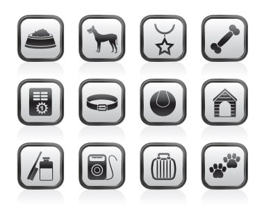 Dog accessory and symbols icons clipart