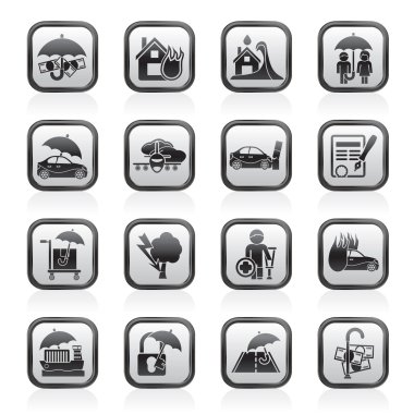 Insurance and risk icons clipart