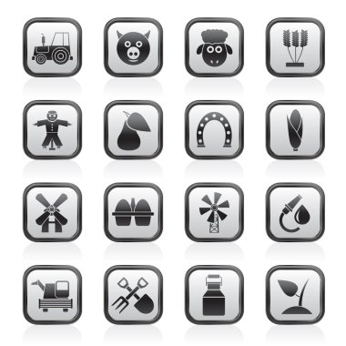 Agriculture and farming icons clipart