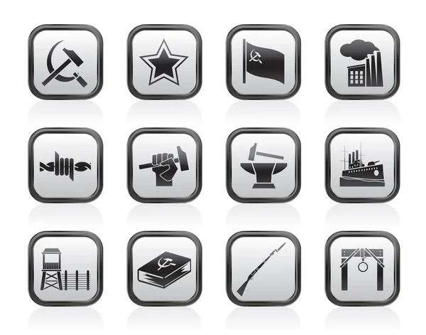 Communism, socialism and revolution icons — Stock Vector