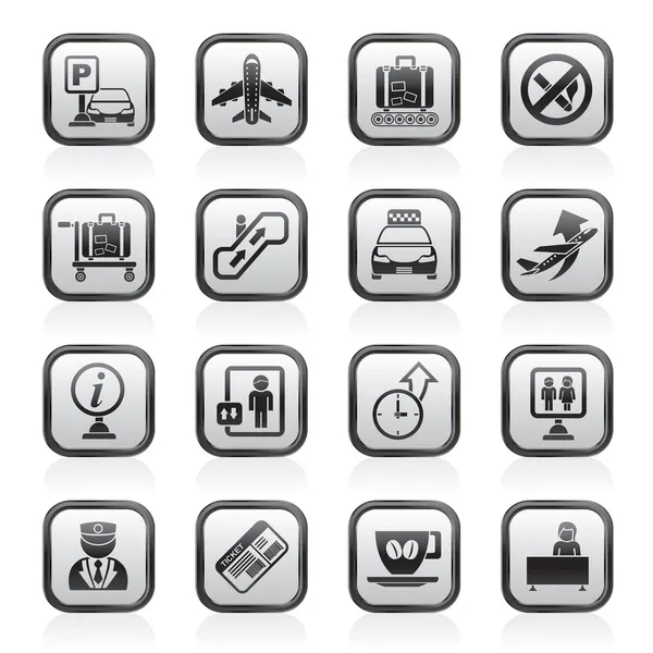 Airport and transportation icons — Stock Vector