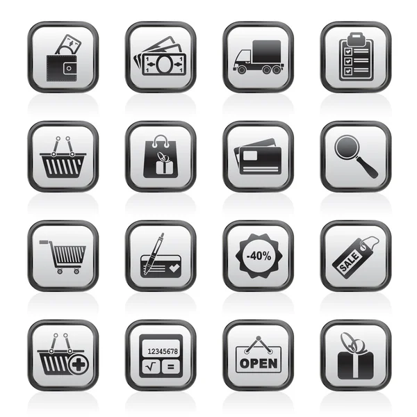 Iconos de compras y sitio web — Vector de stock