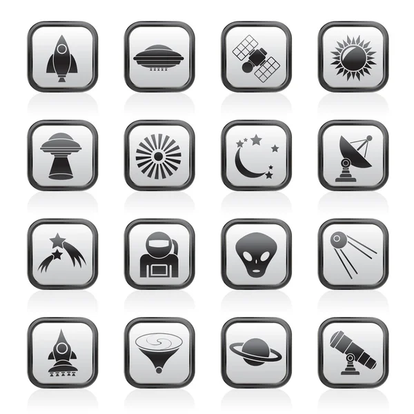 Astronautics, space and universe icons — Stock Vector