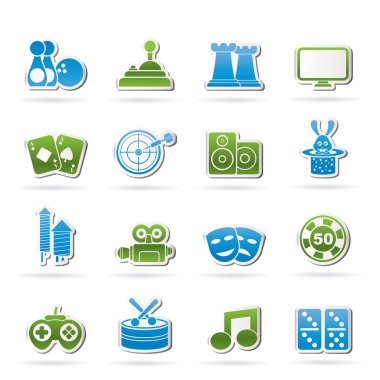 Entertainment objects icons clipart