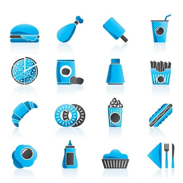 Fast food and drink icons — Stock Vector