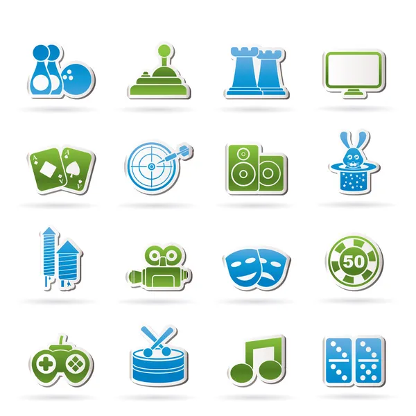 Entertainment objects icons — Stock Vector