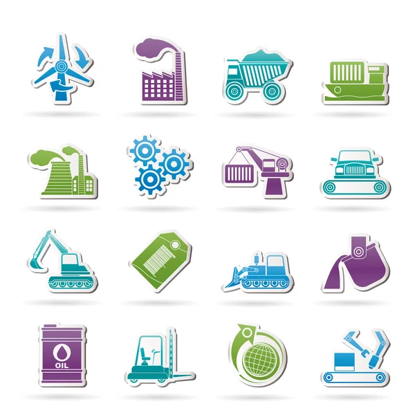 Diversi tipi di icone del business e dell'industria — Vettoriale Stock