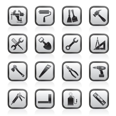 Building and Construction work tool icons clipart