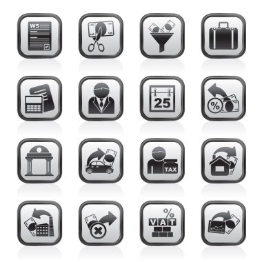 Taxes, business and finance icons clipart