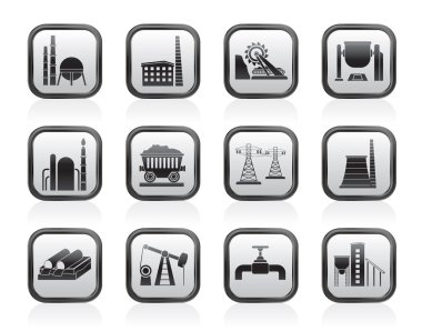 Heavy industry icons clipart