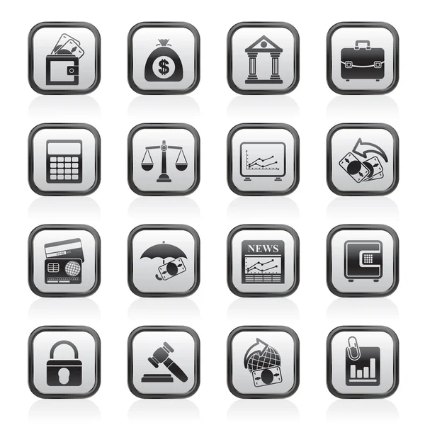 Business, finance and bank icons — Stock Vector