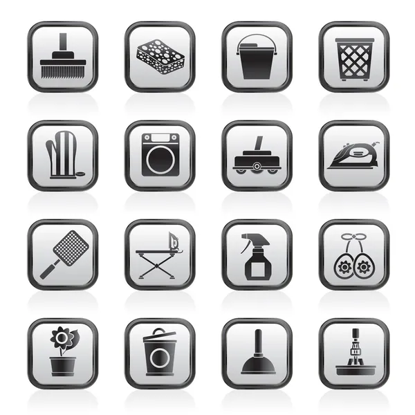 Objets et outils ménagers icônes — Image vectorielle