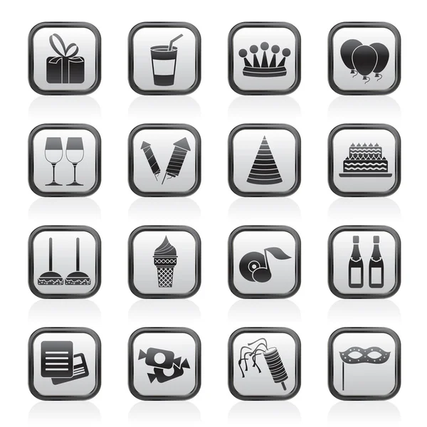 Birthday and party icons — Stock Vector