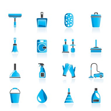 Cleaning and hygiene icons clipart