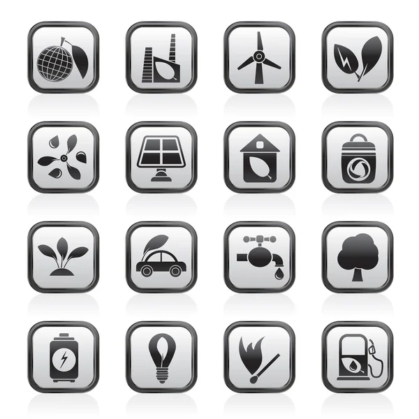 Green, Environment and ecology Icons — Stock Vector