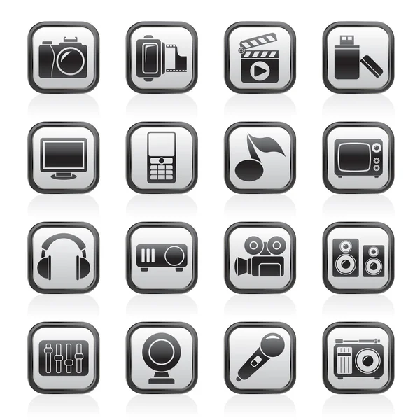 Multimedia and technology icons — Stock Vector