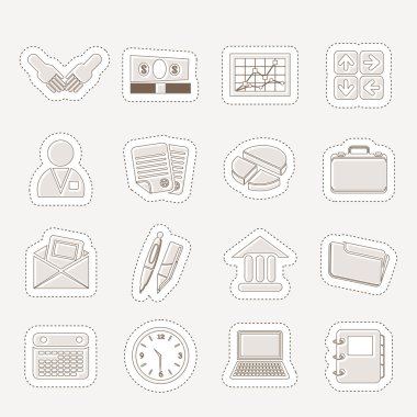 Simple Business and office icons clipart