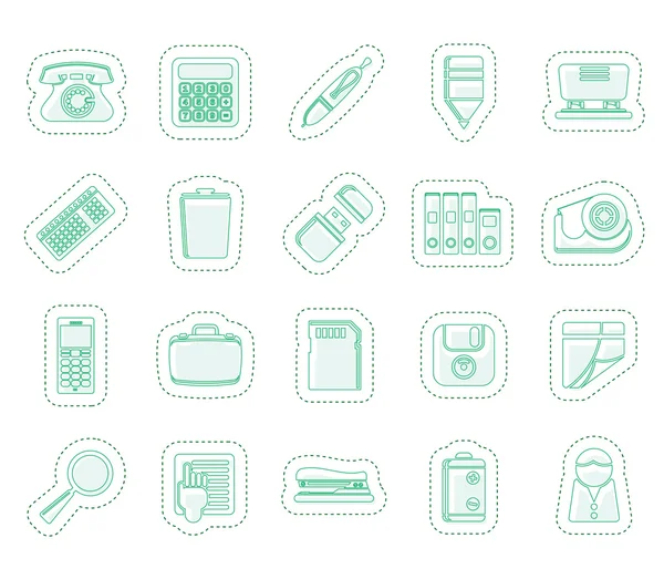 Herramientas de oficina simples Iconos — Archivo Imágenes Vectoriales