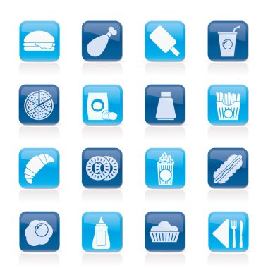 Fast food and drink icons clipart