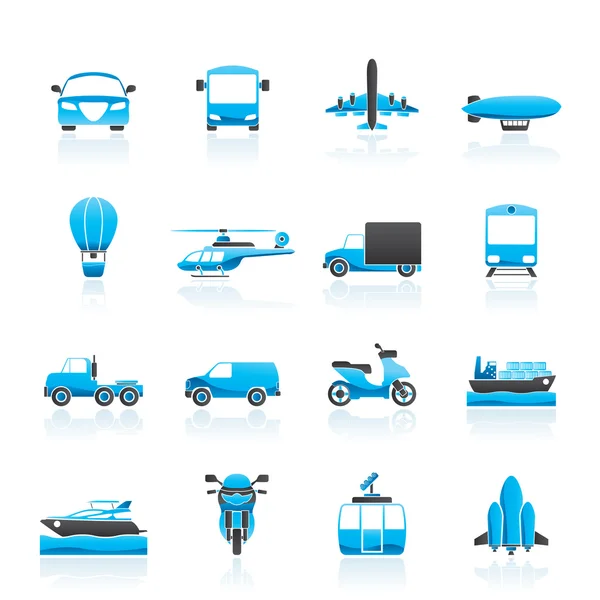 Ikoner för transport och resor — Stock vektor