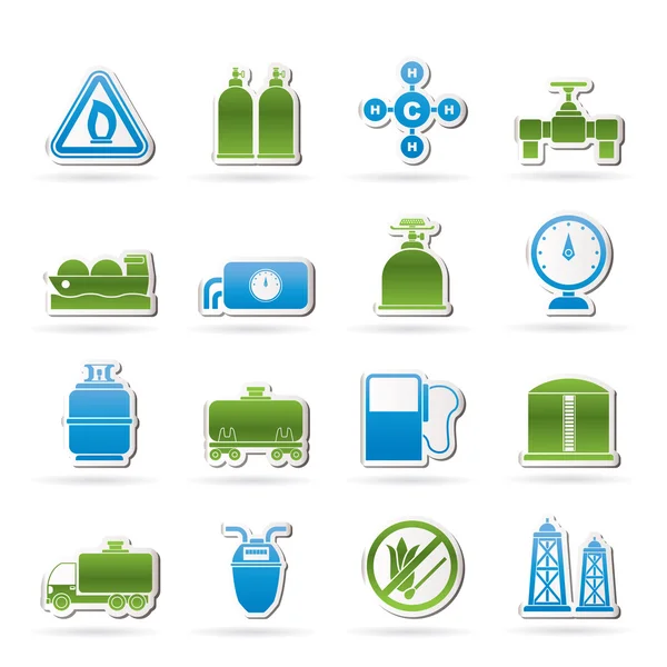 Naturgas objekt och ikoner — Stock vektor