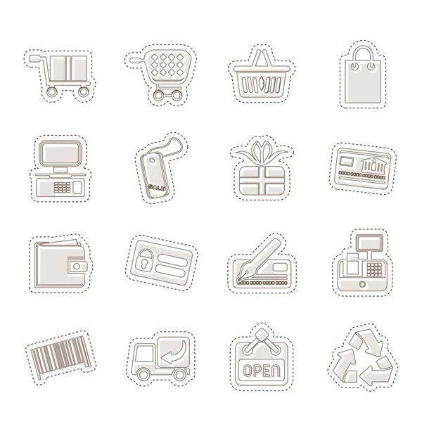 Iconos simples tienda online — Archivo Imágenes Vectoriales