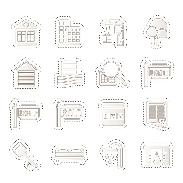 Simple Real Estate Icons — Stock Vector