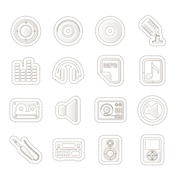 Music and sound Icons — Stock Vector