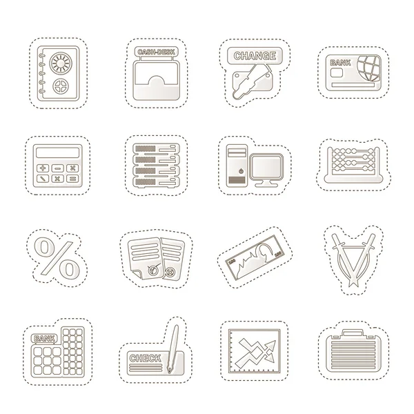 Bank, business, finance and office icons — Stock Vector