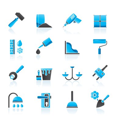 Construction and building equipment Icons clipart