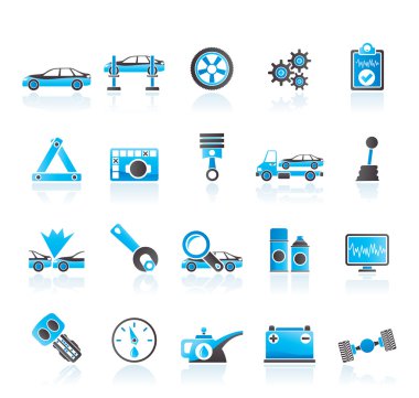 Car services and transportation icons clipart