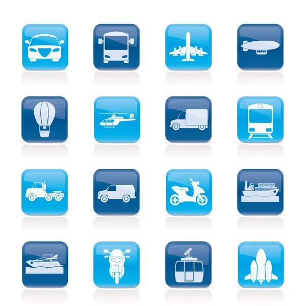 Iconos de transporte y viajes — Vector de stock